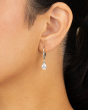 Load image into Gallery viewer, Sterling Silver Angelica Pear Cut CZ French Clip Earrings