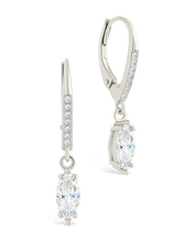 Load image into Gallery viewer, Sterling Silver Allegra Marquise Cut CZ French Clip Earrings
