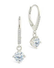 Load image into Gallery viewer, Sterling Silver Matilda Brilliant Cut CZ French Clip Earrings