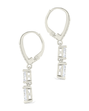 Load image into Gallery viewer, Sterling Silver Eulalia Emerald Cut CZ French Clip Earrings