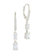 Load image into Gallery viewer, Sterling Silver Liesel Oval Cut CZ French Clip Earrings