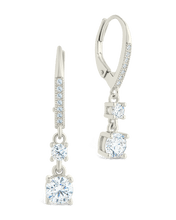 Load image into Gallery viewer, Sterling Silver Magdalena Brilliant Cut CZ French Clip Earrings