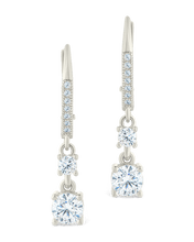 Load image into Gallery viewer, Sterling Silver Magdalena Brilliant Cut CZ French Clip Earrings