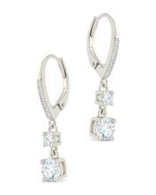 Load image into Gallery viewer, Sterling Silver Magdalena Brilliant Cut CZ French Clip Earrings