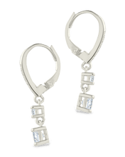 Load image into Gallery viewer, Sterling Silver Magdalena Brilliant Cut CZ French Clip Earrings