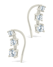 Load image into Gallery viewer, Sterling Silver Round Cut Mini Ear Crawlers