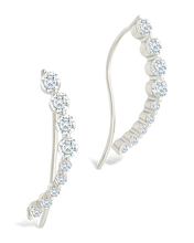 Load image into Gallery viewer, Sterling Silver Brilliant Round CZ Crawlers