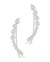 Load image into Gallery viewer, Sterling Silver Brilliant Round CZ Crawlers