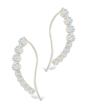Load image into Gallery viewer, Sterling Silver Brilliant Round CZ Crawlers
