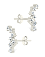 Load image into Gallery viewer, Sterling Silver Round Cut Cluster CZ Crawlers