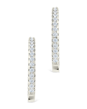 Load image into Gallery viewer, Sterling Silver Thin Bezel Statement Hoops