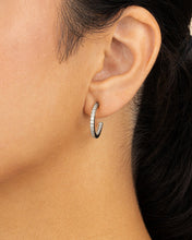 Load image into Gallery viewer, Sterling Silver Thin Bezel Statement Hoops