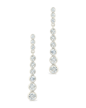Load image into Gallery viewer, Sterling Silver Helene Brilliant Cut CZ Dangle Earrings