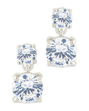 Load image into Gallery viewer, Sterling Silver Galatea Brilliant Cut CZ Studs