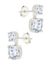 Load image into Gallery viewer, Sterling Silver Galatea Brilliant Cut CZ Studs