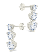 Load image into Gallery viewer, Sterling Silver Opaline Brilliant Cut CZ Studs