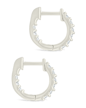 Load image into Gallery viewer, Sterling Silver Constance CZ Studded Statement Hoops