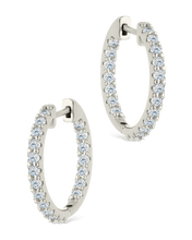 Load image into Gallery viewer, Sterling Silver Constance CZ Studded Statement Hoops