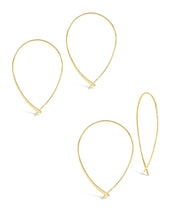 Load image into Gallery viewer, Delicate Threader Hoop Earrings Set of 2