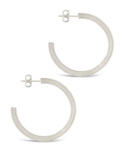 Load image into Gallery viewer, Herringbone Chain Hoop Earrings
