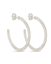 Load image into Gallery viewer, Herringbone Chain Hoop Earrings