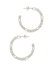 Load image into Gallery viewer, Rylan Flat Chain Hoop Earrings