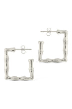 Load image into Gallery viewer, Bamboo Rectangular Hoop Earrings
