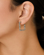 Load image into Gallery viewer, Bamboo Rectangular Hoop Earrings