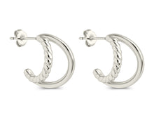 Load image into Gallery viewer, Arcadia Double Row Huggie Hoop Earrings
