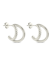Load image into Gallery viewer, Arcadia Double Row Huggie Hoop Earrings
