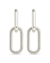 Load image into Gallery viewer, Sable CZ Chain Link Drop Stud Earrings