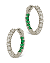 Load image into Gallery viewer, Karsyn Emerald Classic Hoops