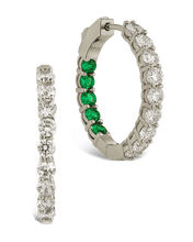 Load image into Gallery viewer, Karsyn Emerald Classic Hoops