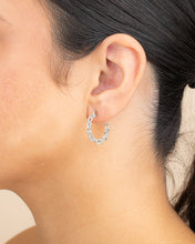 Load image into Gallery viewer, Sterling Silver Delicate Chain Hoops