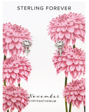 Load image into Gallery viewer, Sterling Silver Birth Flower Stud Earrings