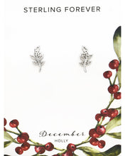 Load image into Gallery viewer, Sterling Silver Birth Flower Stud Earrings