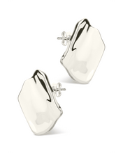 Load image into Gallery viewer, Sterling Silver Vivien Molten Square Statement Studs