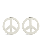 Load image into Gallery viewer, Sterling Silver Peace Sign Studs