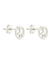 Load image into Gallery viewer, Sterling Silver Peace Sign Studs
