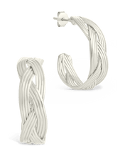 Load image into Gallery viewer, Sterling Silver Janet Ribbed Hoop Earrings