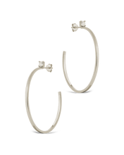 Load image into Gallery viewer, Sterling Silver Kamryn Luxe Stone Accent Hoops