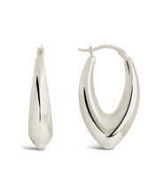 Load image into Gallery viewer, 1.5" V Drop Hoop Earrings