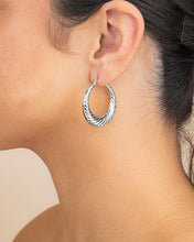 Load image into Gallery viewer, Delia Textured Hoop Earrings