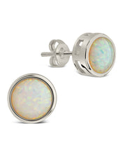 Load image into Gallery viewer, Paxe Opal Circle Stud Earrings