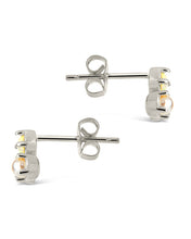 Load image into Gallery viewer, Bermuda Opal, Pearl, & Turquoise Triple Stud Earrings
