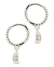 Load image into Gallery viewer, Meredith Braided Opal Heart Drop Hoop Earrings