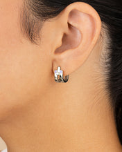 Load image into Gallery viewer, Zella CZ & Enamel Huggie Hoop Earrings