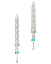 Load image into Gallery viewer, Delmare Enamel & Pearl Dangle Earrings