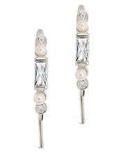 Load image into Gallery viewer, Nadia CZ & Pearl Threader Earrings