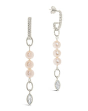 Load image into Gallery viewer, Ivanna CZ Charm Pearl Dangle Earrings